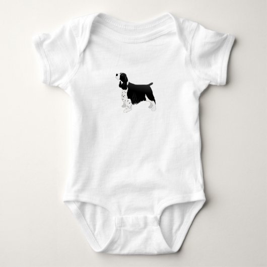 Springer Spaniel Dog Basic Breed Silhouette Black Romper (Voorkant)