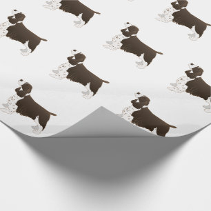 Springer Spaniel Dog Basic Breed Silhouette Brown Cadeaupapier