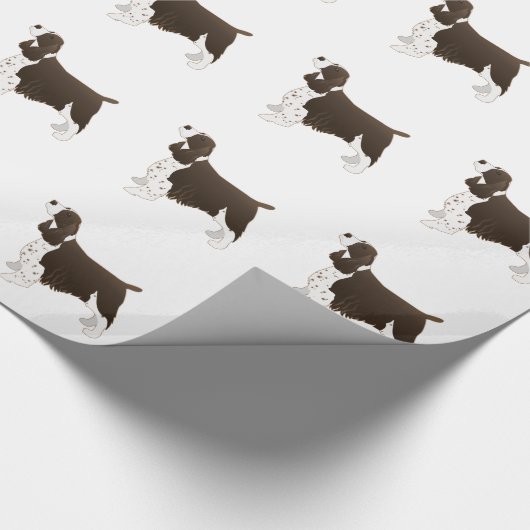 Springer Spaniel Dog Basic Breed Silhouette Brown Cadeaupapier (Hoek)