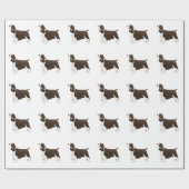 Springer Spaniel Dog Basic Breed Silhouette Brown Cadeaupapier (Vlak)