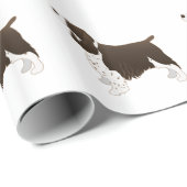 Springer Spaniel Dog Basic Breed Silhouette Brown Cadeaupapier (Rol Hoek)