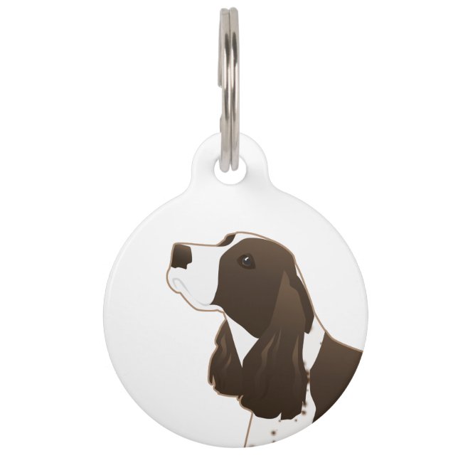 Springer Spaniel Dog Basic Breed Silhouette Brown Huisdierpenning (Voorkant)