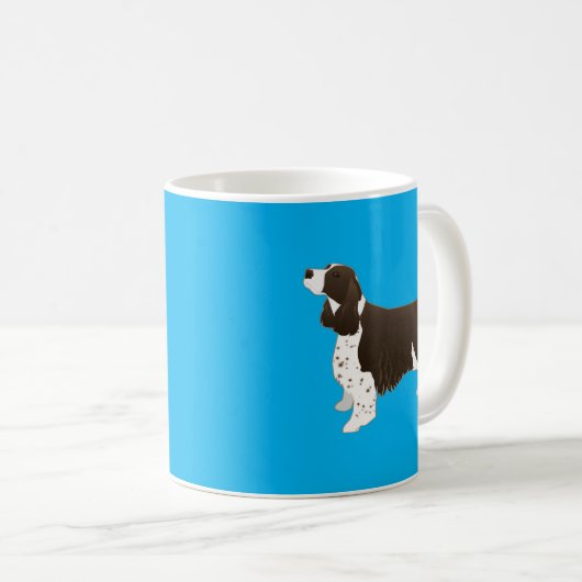 Springer Spaniel Dog Basic Breed Silhouette Brown Koffiemok (Voorkant rechts)