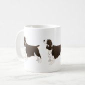 Springer Spaniel Dog Basic Breed Silhouette Brown Koffiemok (Voorkant links)
