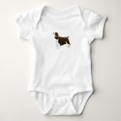 Springer Spaniel Dog Basic Breed Silhouette Brown Romper (Voorkant)