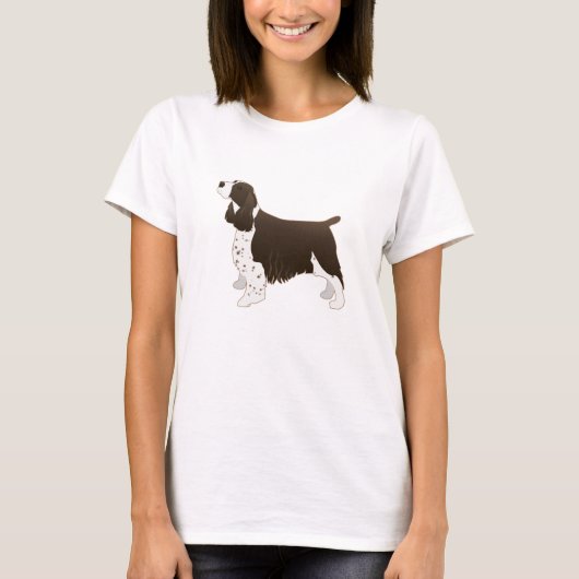 Springer Spaniel Dog Basic Breed Silhouette Brown T-shirt (Voorkant)