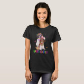 Springer Spaniel Dog Bunny Costume Rabbit Happy Ea T-shirt (Voorkant volledig)