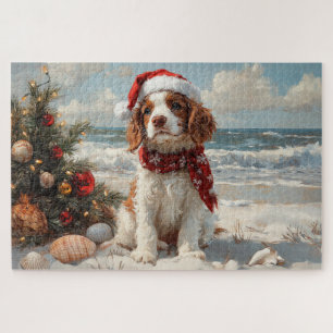 Springer Spaniel Dog Christmas  Beach Legpuzzel