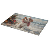 Springer Spaniel Dog Christmas Beach Snijplank (Hoek)