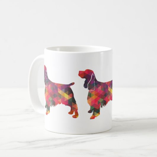 Springer Spaniel Dog Geometric Silhouette Multi Koffiemok (Voorkant links)