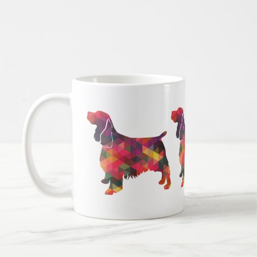 Springer Spaniel Dog Geometric Silhouette Multi Koffiemok (Links)