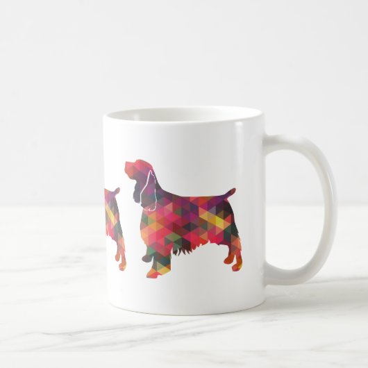 Springer Spaniel Dog Geometric Silhouette Multi Koffiemok (Rechts)