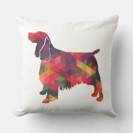 Springer Spaniel Dog Geometric Silhouette Multi Kussen