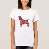 Springer Spaniel Dog Geometric Silhouette Multi T-shirt (Voorkant)