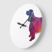 Springer Spaniel Dog Geometric Silhouette Paars Grote Klok (Hoek)