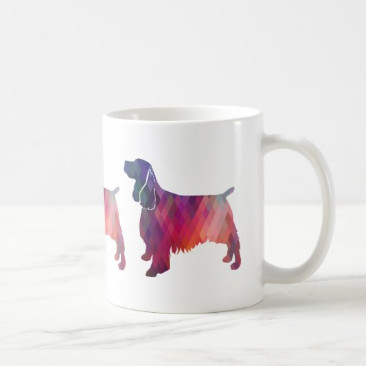 Springer Spaniel Dog Geometric Silhouette Paars Koffiemok (Rechts)
