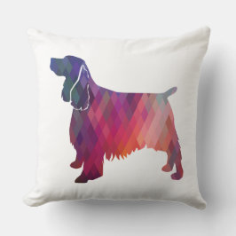 Springer Spaniel Dog Geometric Silhouette Paars Kussen