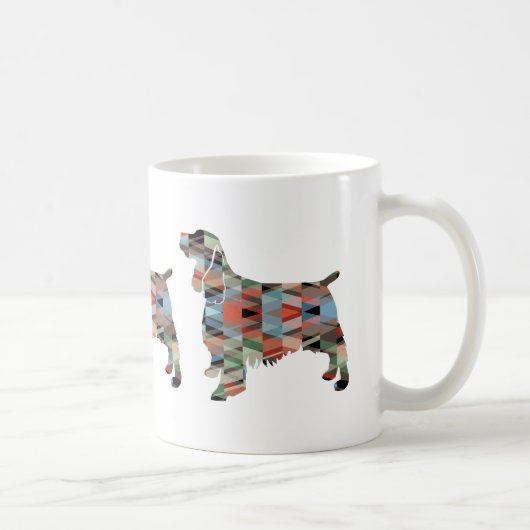 Springer Spaniel Dog Geometric Silhouette Pset Koffiemok (Rechts)