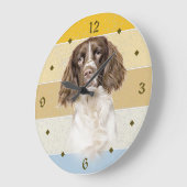 Springer Spaniel Dog Retro Sunset Grote Klok (Hoek)