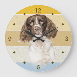 Springer Spaniel Dog Retro Sunset Grote Klok