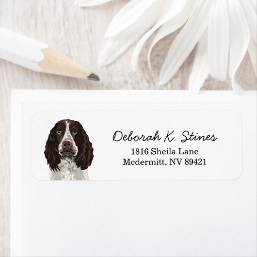 Springer Spaniel Dog Return Address Label (Insitu)