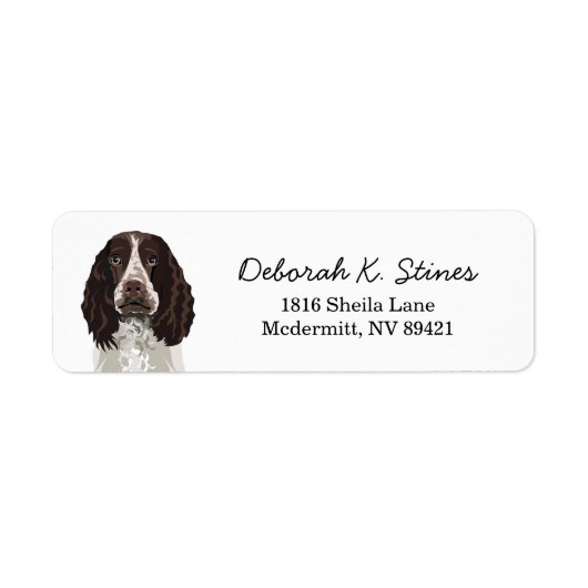 Springer Spaniel Dog Return Address Label (Voorkant)