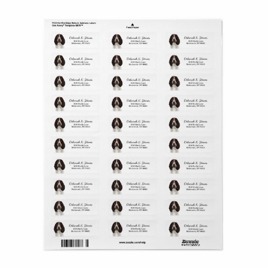 Springer Spaniel Dog Return Address Label (Full Sheet)
