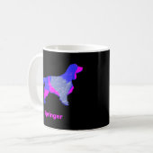 Springer Spaniel Dog Silhouette Hot Pink Black Koffiemok (Voorkant links)