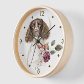 Springer Spaniel Dog Winter Bouquet Clock (Hoek)