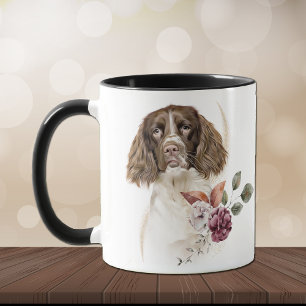 Springer Spaniel Dog Winter Bouquet Mok