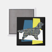 Springer Spaniel Dog Y&B Grid Tricolor Magneet (Voorkant / Achterkant)