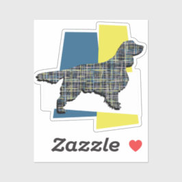 Springer Spaniel Dog Y&B Grid Tricolor Sticker