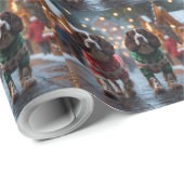 Springer Spaniel Dogs Christmas Snow Holiday Cadeaupapier (Rol Hoek)