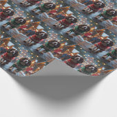 Springer Spaniel Dogs Christmas Snow Holiday Cadeaupapier (Hoek)