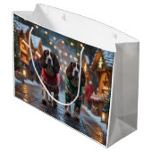 Springer Spaniel Dogs Christmas Snow Holiday Groot Cadeauzakje (Achterkant Gekanteld)