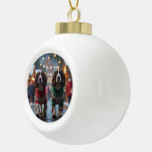 Springer Spaniel Dogs Christmas Snow Holiday Keramische Bal Ornament (Rechts)