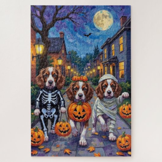 Springer Spaniel Dogs In Halloween Costumes Legpuzzel (Verticaal)