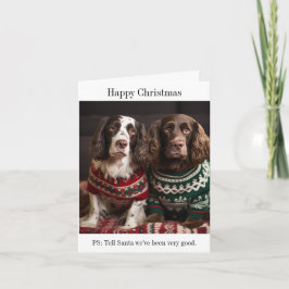 Springer Spaniel Dogs Kerst Kaart