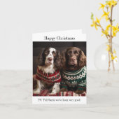 Springer Spaniel Dogs Kerst Kaart (Gele Bloem)