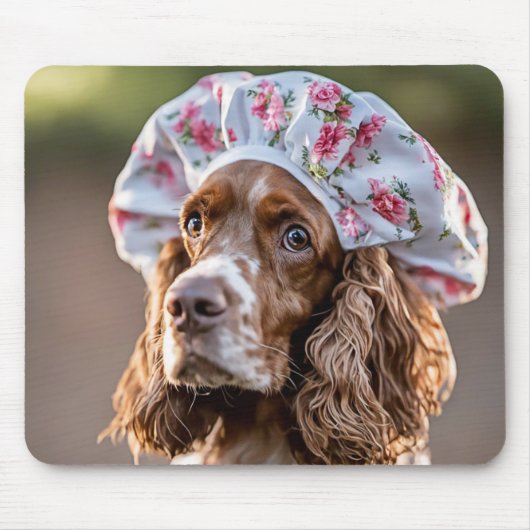 Springer Spaniel Dragen van een douche Pet Muismat (Voorkant)