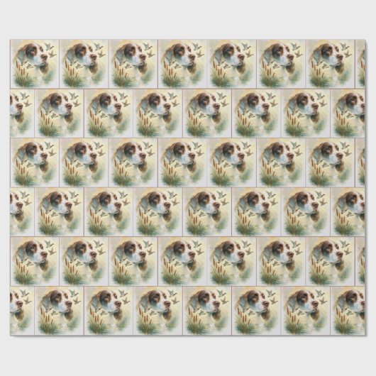 Springer Spaniel en Mallard Duck dubbele belichtin Cadeaupapier (Vlak)