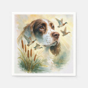 Springer Spaniel en Mallard Duck dubbele belichtin Servet