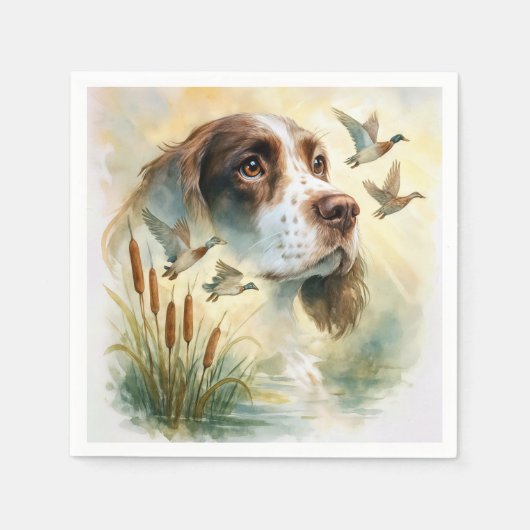 Springer Spaniel en Mallard Duck dubbele belichtin Servet (Voorkant)