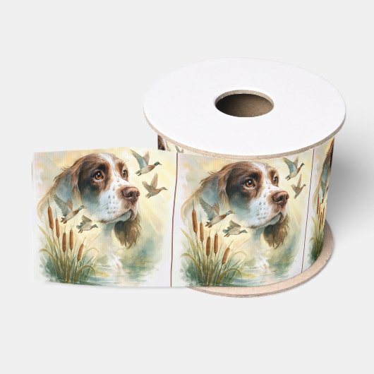 Springer Spaniel en Wilde Eend Dubbele Belichting Grosgrain Lint (Spoel)