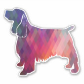 Springer Spaniel Geometric Pattern Silhouette Sticker (Voorkant)
