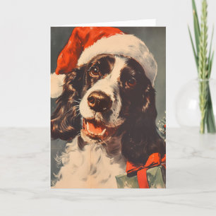 Springer Spaniel  Gepersonaliseerde Kerstmis Feestdagen Kaart