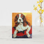 Springer Spaniel Greetings Kaart (Gele Bloem)