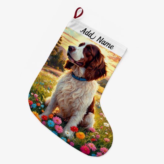 Springer Spaniel Grote Kerstsok (Voorkant (Hangend))