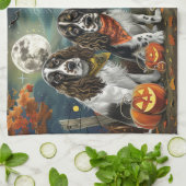Springer Spaniel Halloween Griezelen Theedoek (Gevouwen)