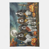 Springer Spaniel Halloween Griezelen Theedoek (Verticaal)